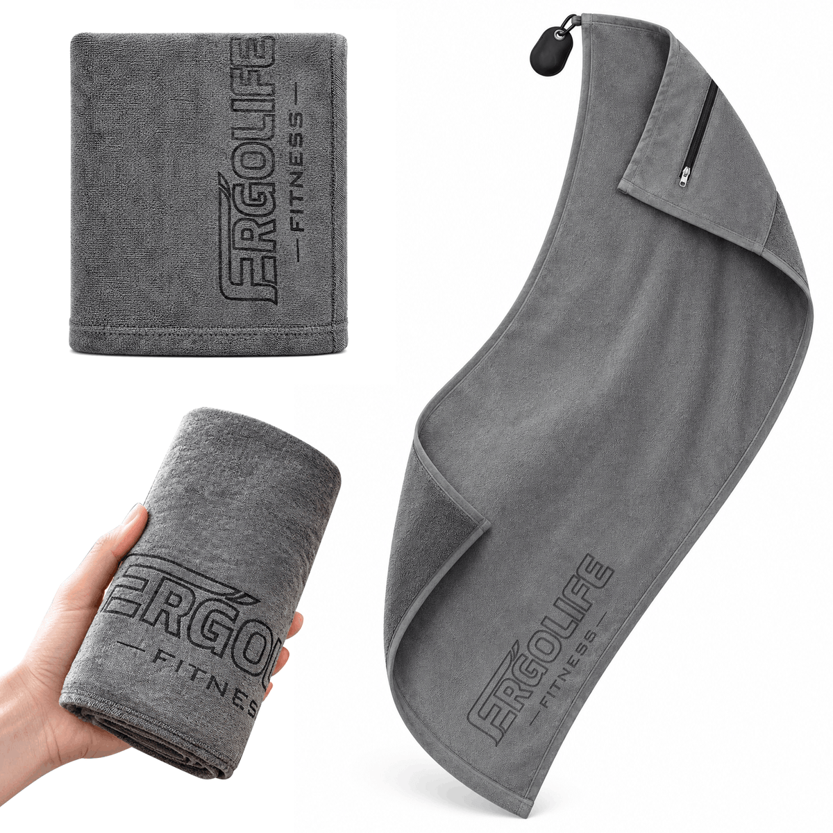 HXD-ERGO × ERGOLIFE Magnetic Workout Towel with Zipper Pocket
