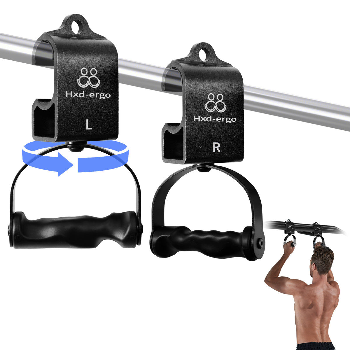 Rotating Pull-Up Handles-Ergonomic Exercise Handle