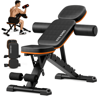 HXD-ERGO 660 lbs Capacity Adjustable Weight Bench, Foldable Incline/Decline Workout Bench for Home Gym, Multi-Position Fitness Training Equipment for Full Body Workouts, Strength Training Gear for Me