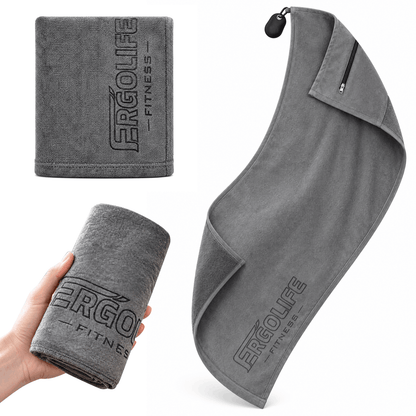 HXD-ERGO × ERGOLIFE Magnetic Workout Towel with Zipper Pocket