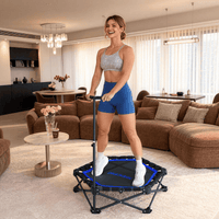 HXD-ERGO Pro Hexagonal Foldable Rebounder, Zero-Assembly Fitness Trampoline with Stability Handle
