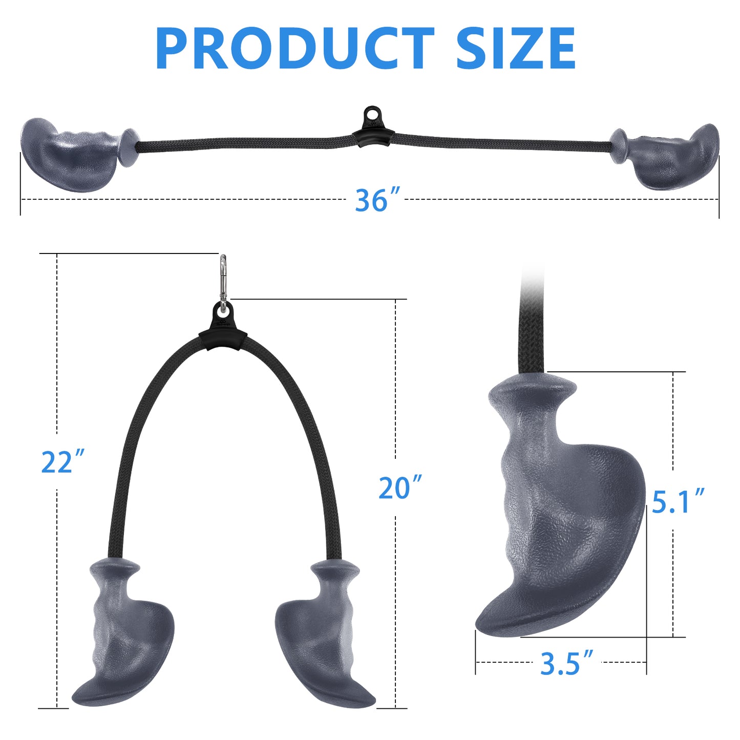HXD-ERGO Tricep Rope with Ergonomic Handles