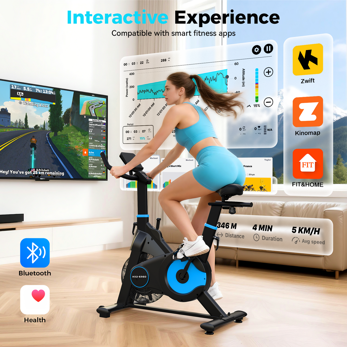 HXD-ERGO Magnetic & Air Resistance Indoor Bike