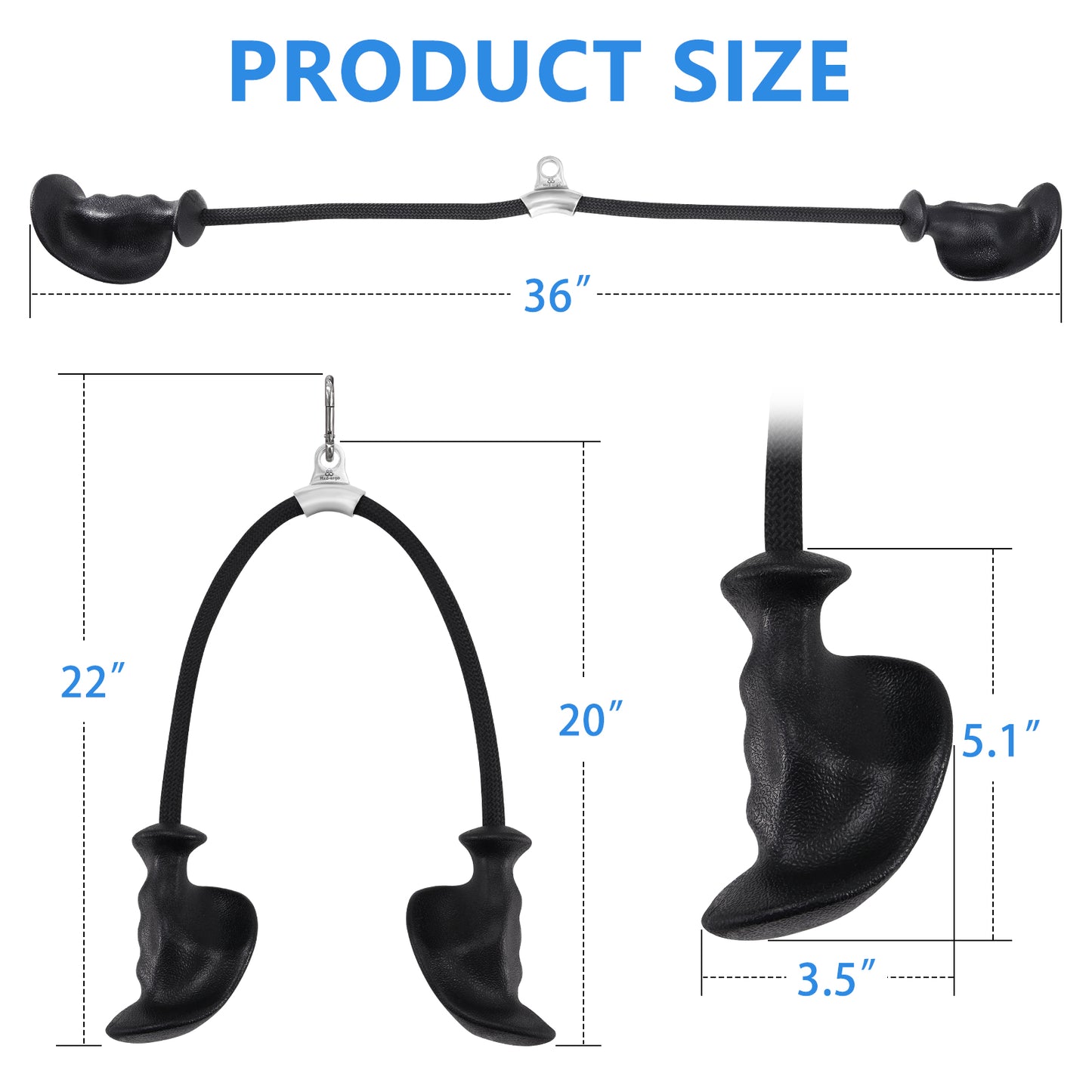 HXD-ERGO Tricep Rope with Ergonomic Handles