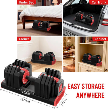 HXD-ERGO QuickSwitch Pro 55lb Adjustable Dumbbells (Pair)