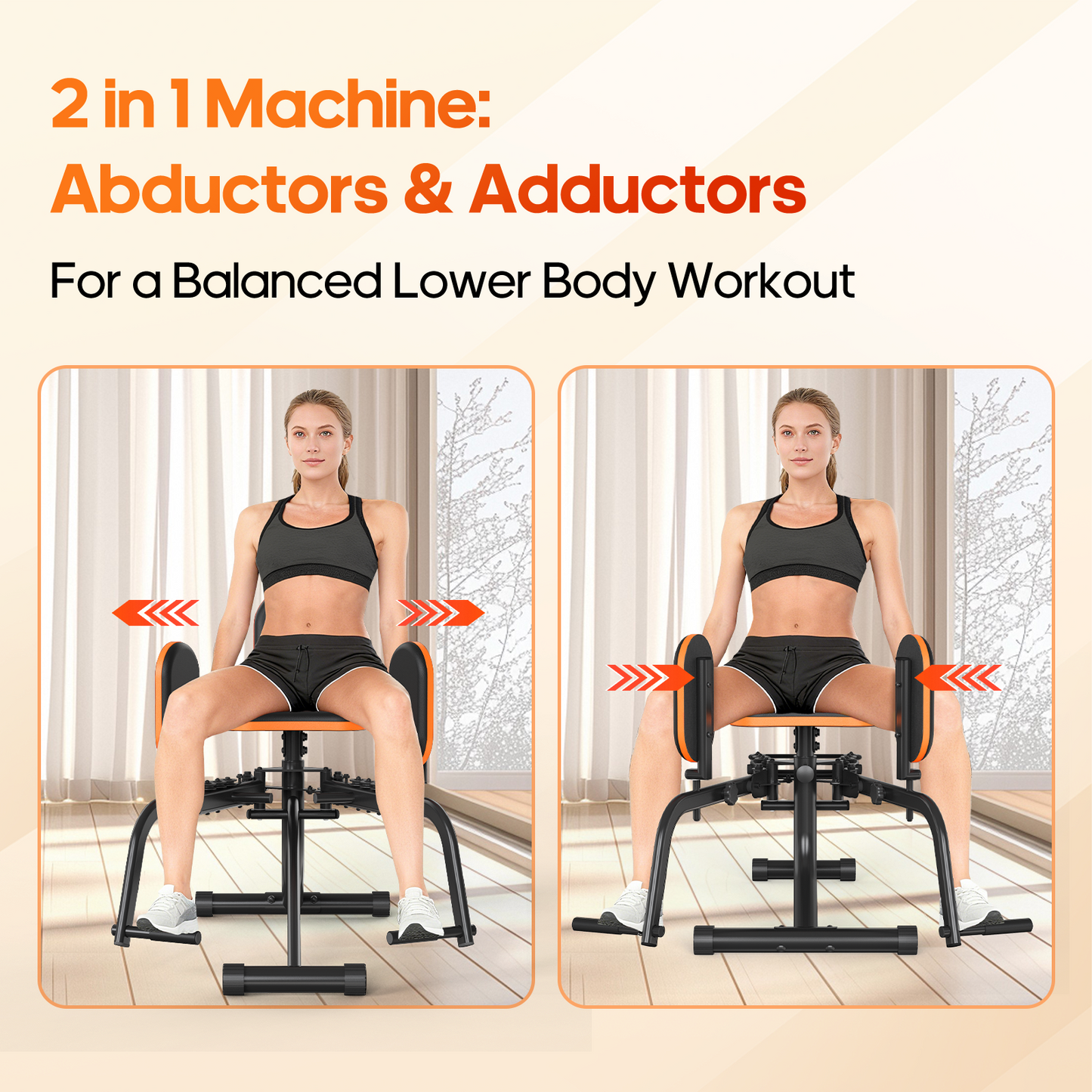 HXD-ERGO Home Fitness Hip Abduction/Adduction Trainer — Compact Leg Exercise Equipment