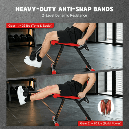 HXD-ERGO Silent 35/75 LBS Resistance Leg Extension Machine, Steel Weight Bench for Lower Body Quadriceps Strength Training, Home Gym Seated Leg Workout Equipment for Beginners & Family Fitness