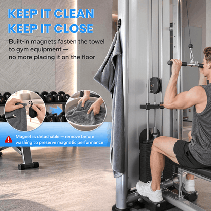 HXD-ERGO × ERGOLIFE Magnetic Workout Towel with Zipper Pocket