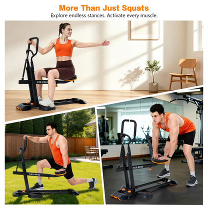 HXD-ERGO Home Deep Squat Trainer | 3-Level Adjustable Seat, Knee-Friendly Lower Body Workout Gear