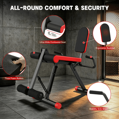 HXD-ERGO Silent 35/75 LBS Resistance Leg Extension Machine, Steel Weight Bench for Lower Body Quadriceps Strength Training, Home Gym Seated Leg Workout Equipment for Beginners & Family Fitness