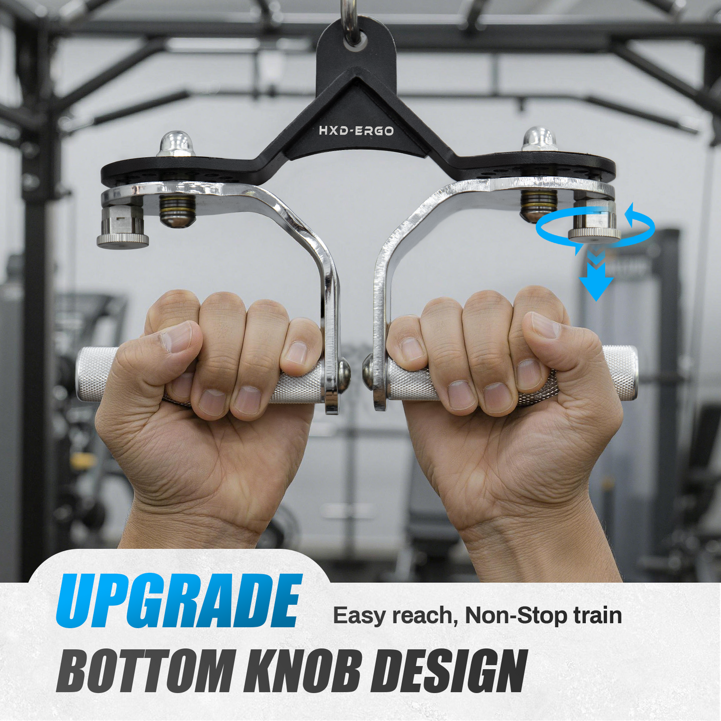 HXD-ERGO 360° Rotating LAT Pull Down Bar Set, LAT Pulldown Attachments with 16 Lockable Angles, 3 Grip Widths Cable Machine Attachment for Full Body Workout, Home Gym Equipment