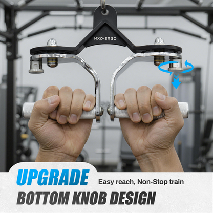 HXD-ERGO 360° Rotating LAT Pull Down Bar Set, LAT Pulldown Attachments with 16 Lockable Angles, 3 Grip Widths Cable Machine Attachment for Full Body Workout, Home Gym Equipment