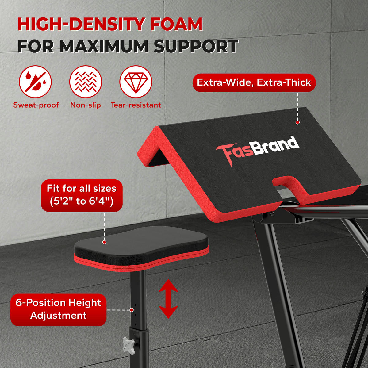 HXD-ERGO 2-in-1 Preacher Curl & Seated Row Station, 9-Level Linear Resistance Up to 80 Lbs, Sturdy Steel Frame Adjustable Seat, Space-Saving Arm Workout Equipment for Home Gym Strength Training