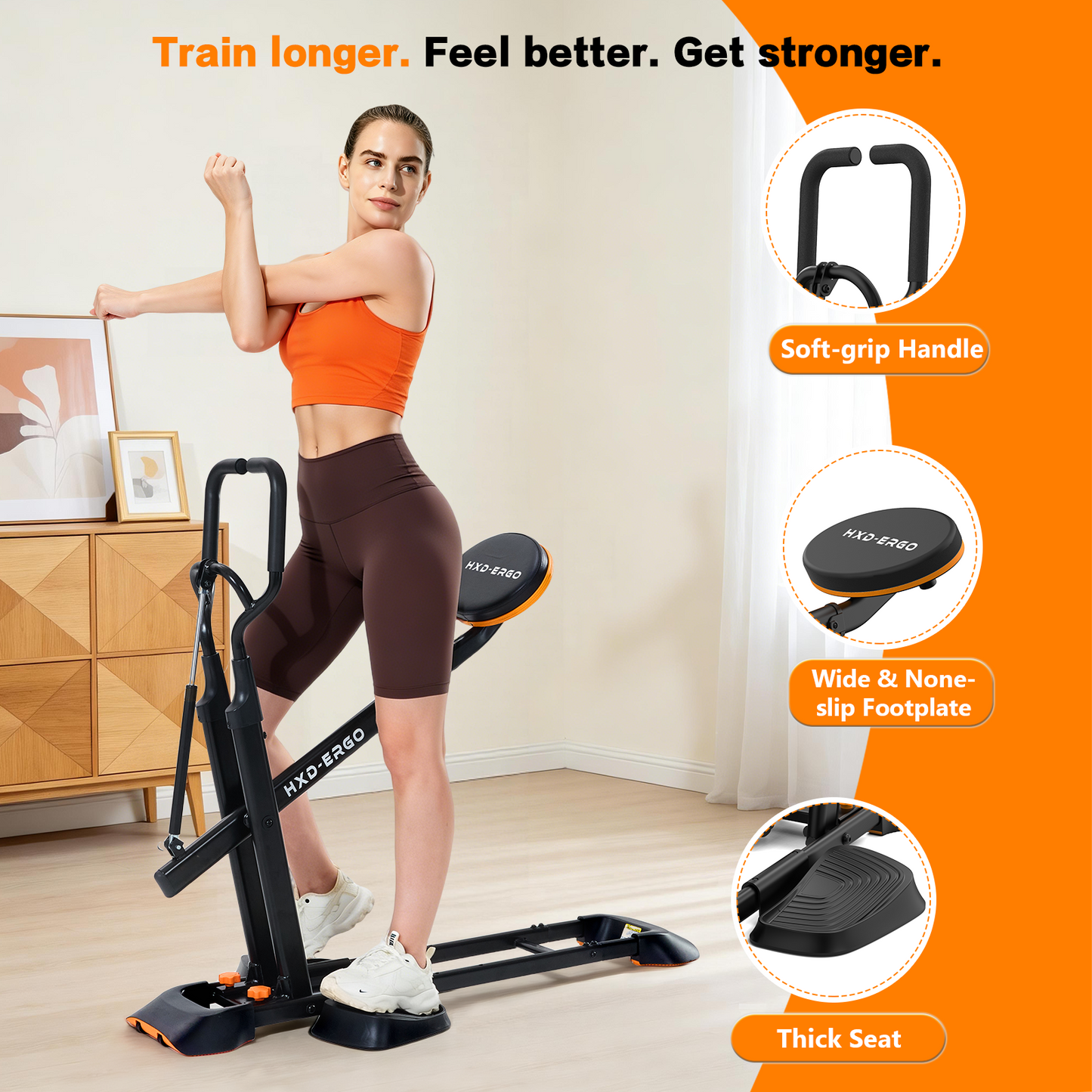 HXD-ERGO Home Deep Squat Trainer | 3-Level Adjustable Seat, Knee-Friendly Lower Body Workout Gear