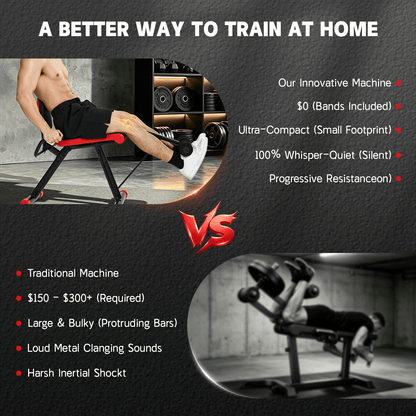 HXD-ERGO Silent 35/75 LBS Resistance Leg Extension Machine, Steel Weight Bench for Lower Body Quadriceps Strength Training, Home Gym Seated Leg Workout Equipment for Beginners & Family Fitness