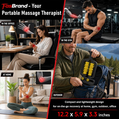 Adaptive Arm & Leg Massage Roller with Spring-Loaded Base | Deep Tissue Massager with Contour-Wavy Trigger Point Rollers & Foam Base. For Forearm, Wrist, Bicep, Calf Recovery At Gym