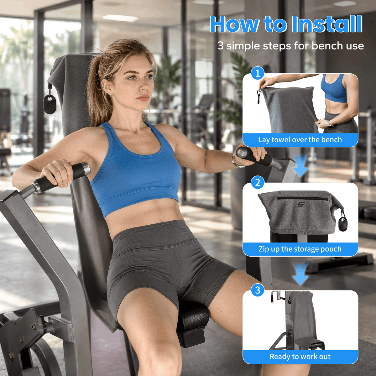 HXD-ERGO × ERGOLIFE Magnetic Workout Towel with Zipper Pocket