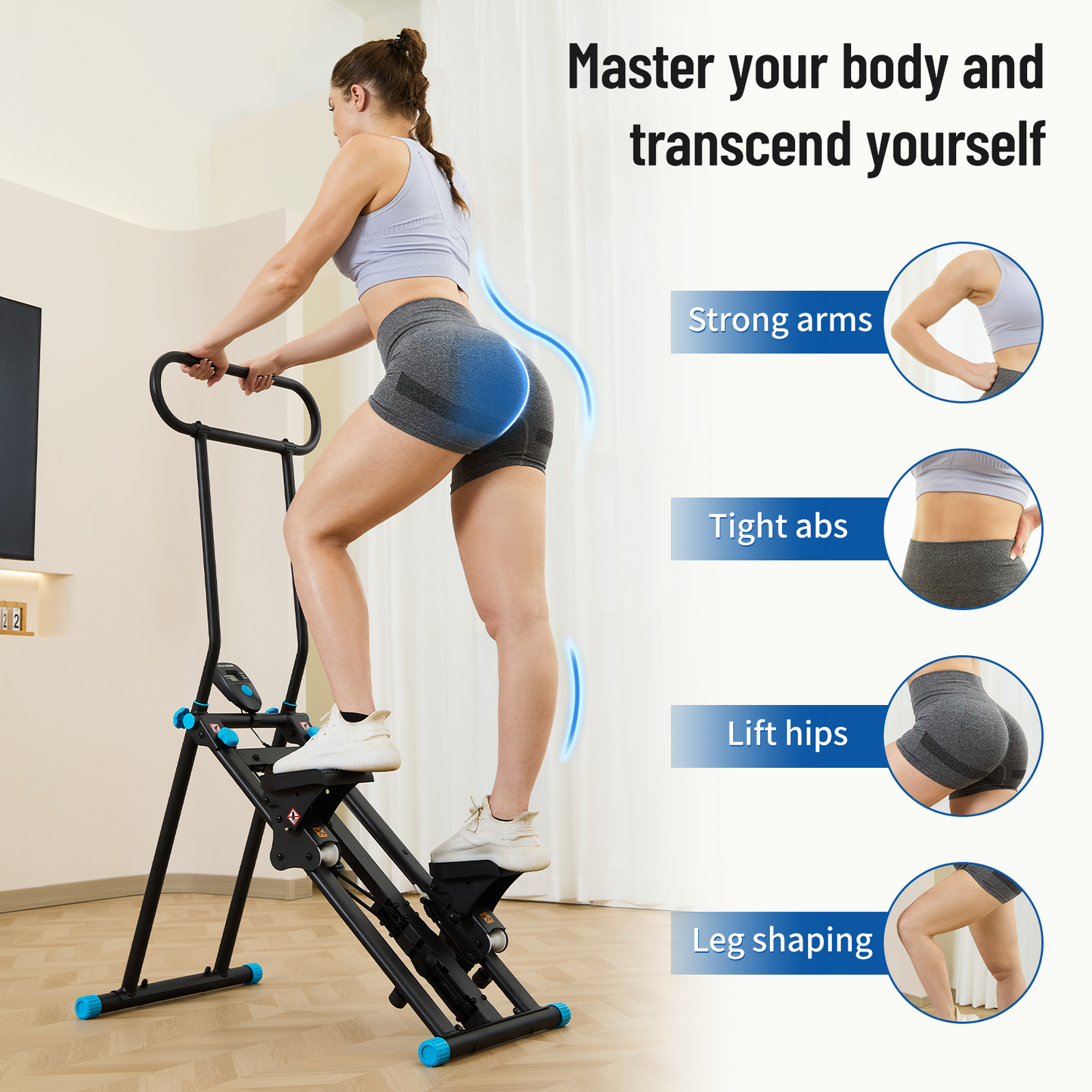 HXD-ERGO 6-Level Adjustable Resistance Foldable Stair Climber (350lbs)
