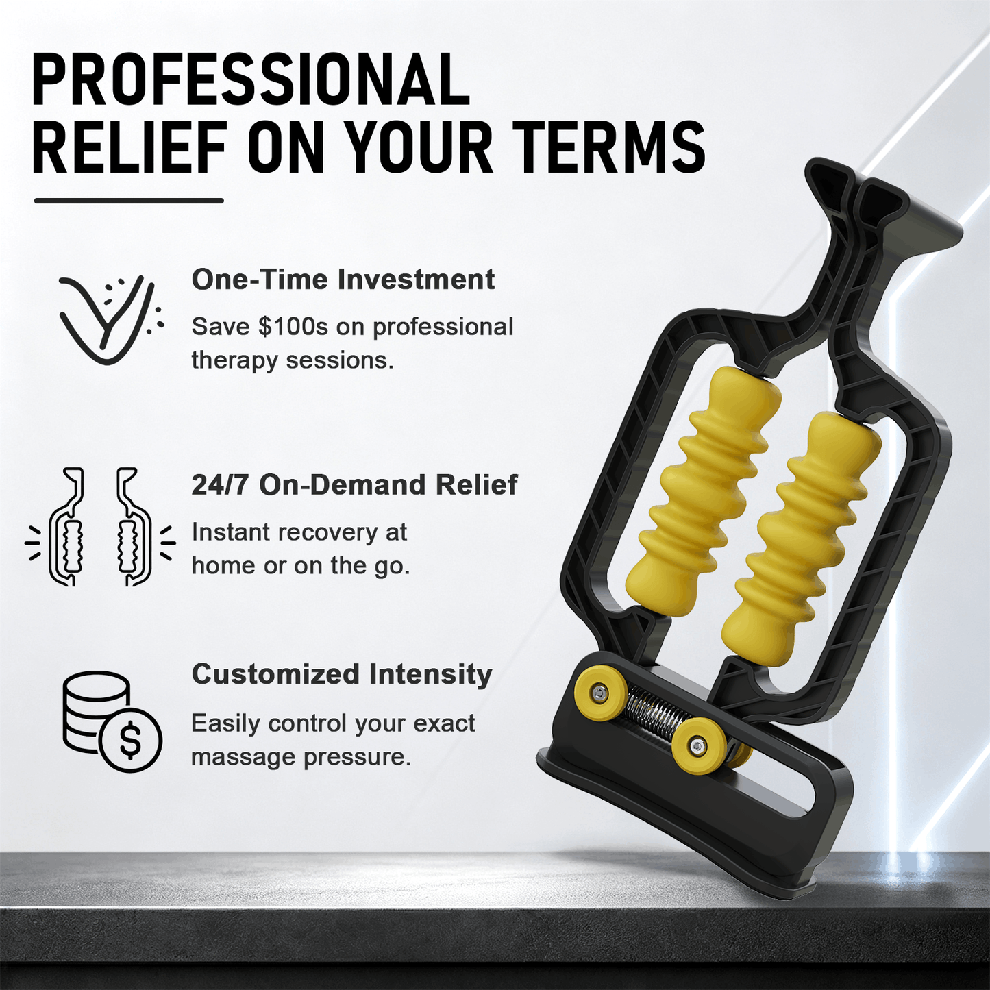 Adaptive Arm & Leg Massage Roller with Spring-Loaded Base | Deep Tissue Massager with Contour-Wavy Trigger Point Rollers & Foam Base. For Forearm, Wrist, Bicep, Calf Recovery At Gym