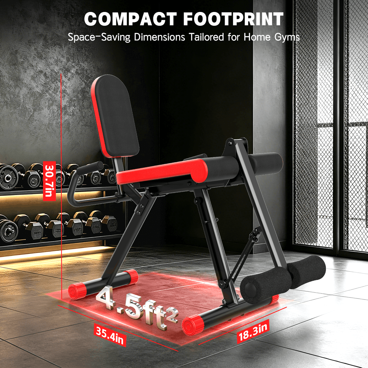 HXD-ERGO Silent 35/75 LBS Resistance Leg Extension Machine, Steel Weight Bench for Lower Body Quadriceps Strength Training, Home Gym Seated Leg Workout Equipment for Beginners & Family Fitness