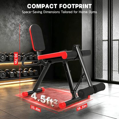 HXD-ERGO Silent 35/75 LBS Resistance Leg Extension Machine, Steel Weight Bench for Lower Body Quadriceps Strength Training, Home Gym Seated Leg Workout Equipment for Beginners & Family Fitness