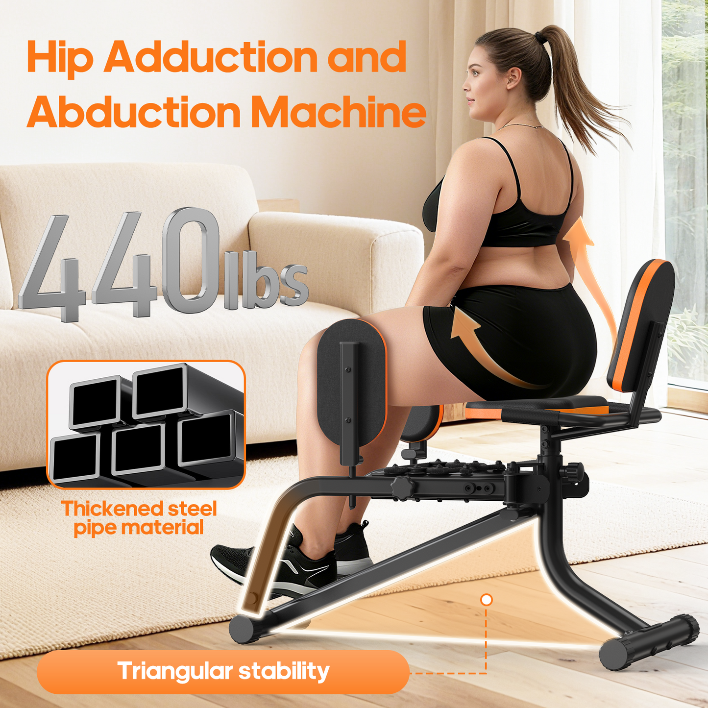 HXD-ERGO Home Fitness Hip Abduction/Adduction Trainer — Compact Leg Exercise Equipment