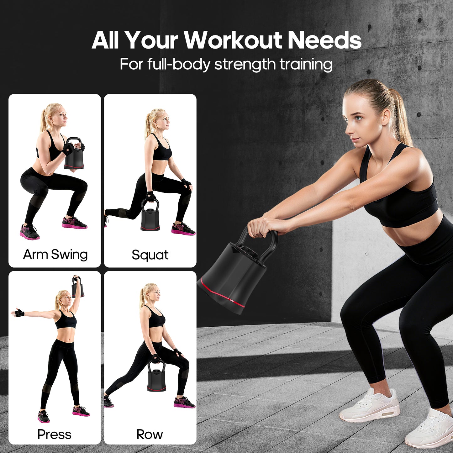 HXD-ERGO Adjustable Kettlebell Weight Set