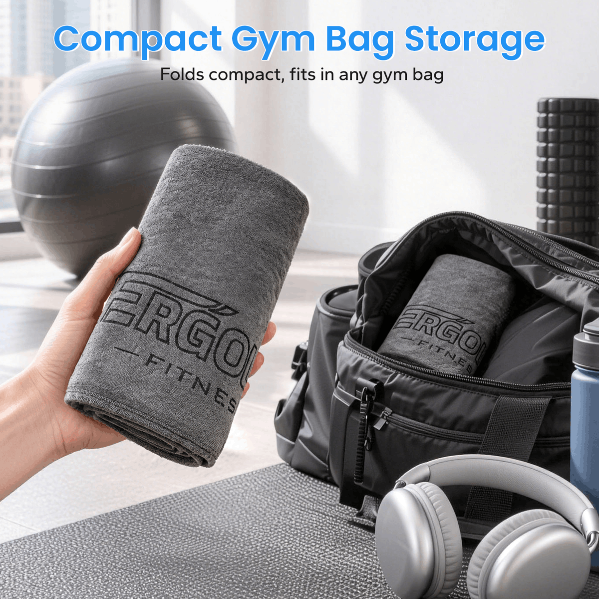 HXD-ERGO × ERGOLIFE Magnetic Workout Towel with Zipper Pocket