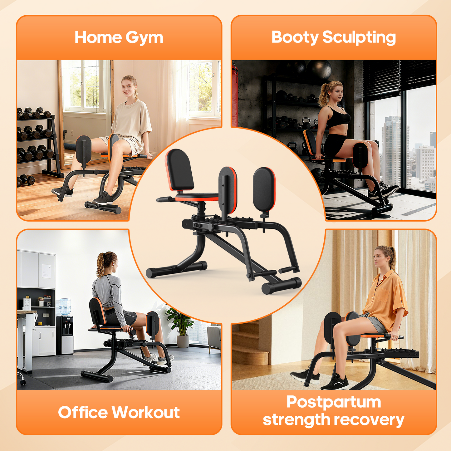 HXD-ERGO Home Fitness Hip Abduction/Adduction Trainer — Compact Leg Exercise Equipment