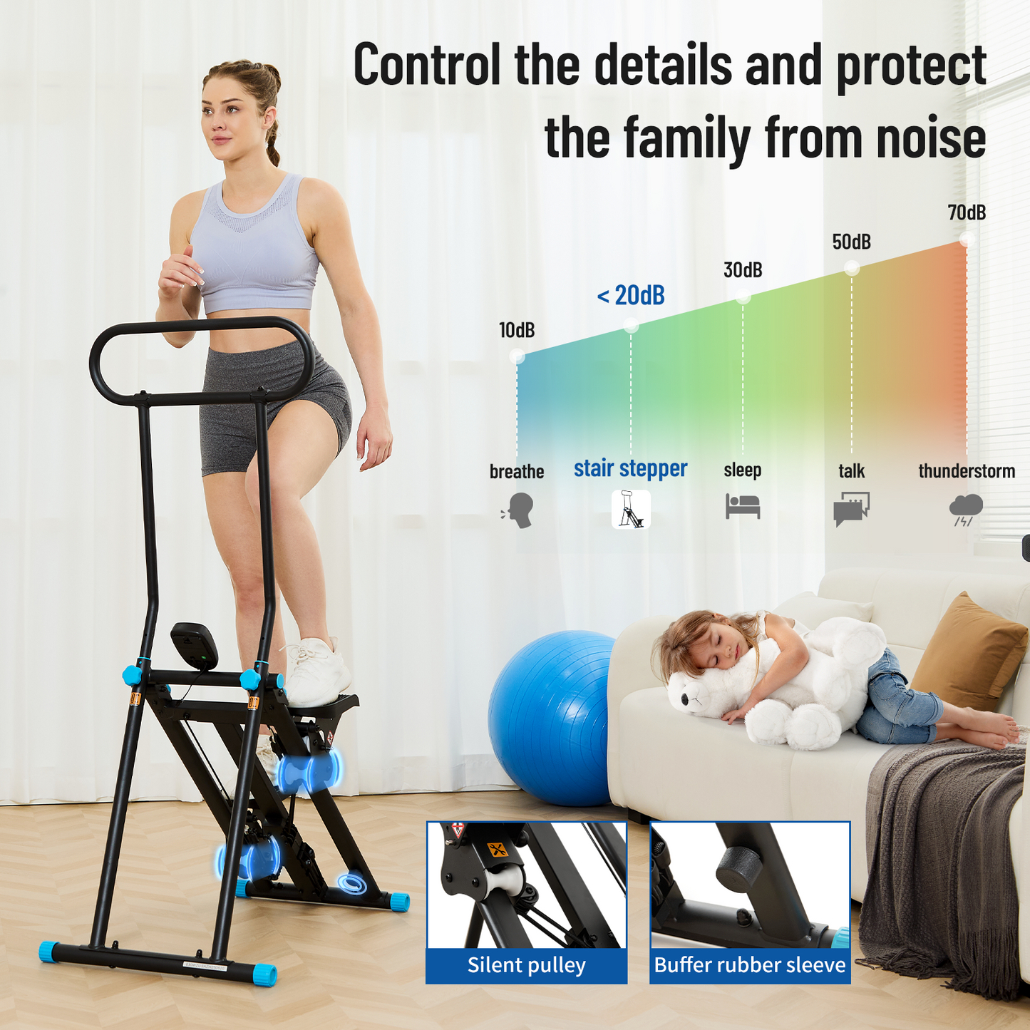 HXD-ERGO 6-Level Adjustable Resistance Foldable Stair Climber (350lbs)
