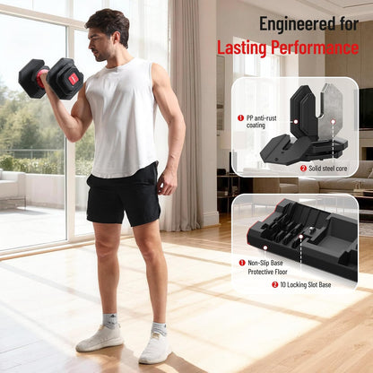 HXD-ERGO QuickSwitch Pro 55lb Adjustable Dumbbells (Pair)